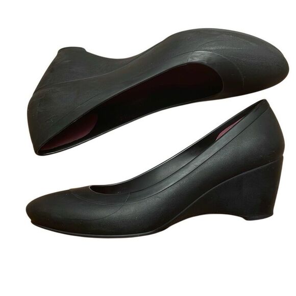 CROCS WOMEN'S LINA WEDGE ROUND TOE SLIP-ON PUMPS SIZE W7 - Picture 4 of 9